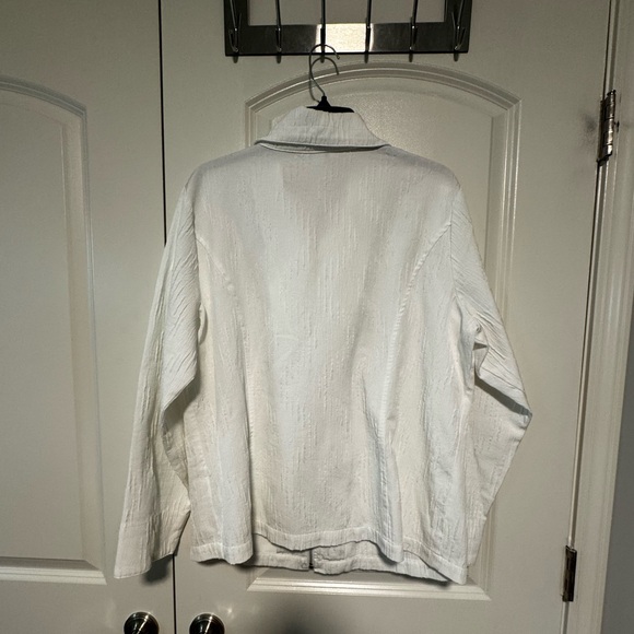 Women's Christopher & Banks Full Zip White Textured Jacket XL - Picture 2 of 11
